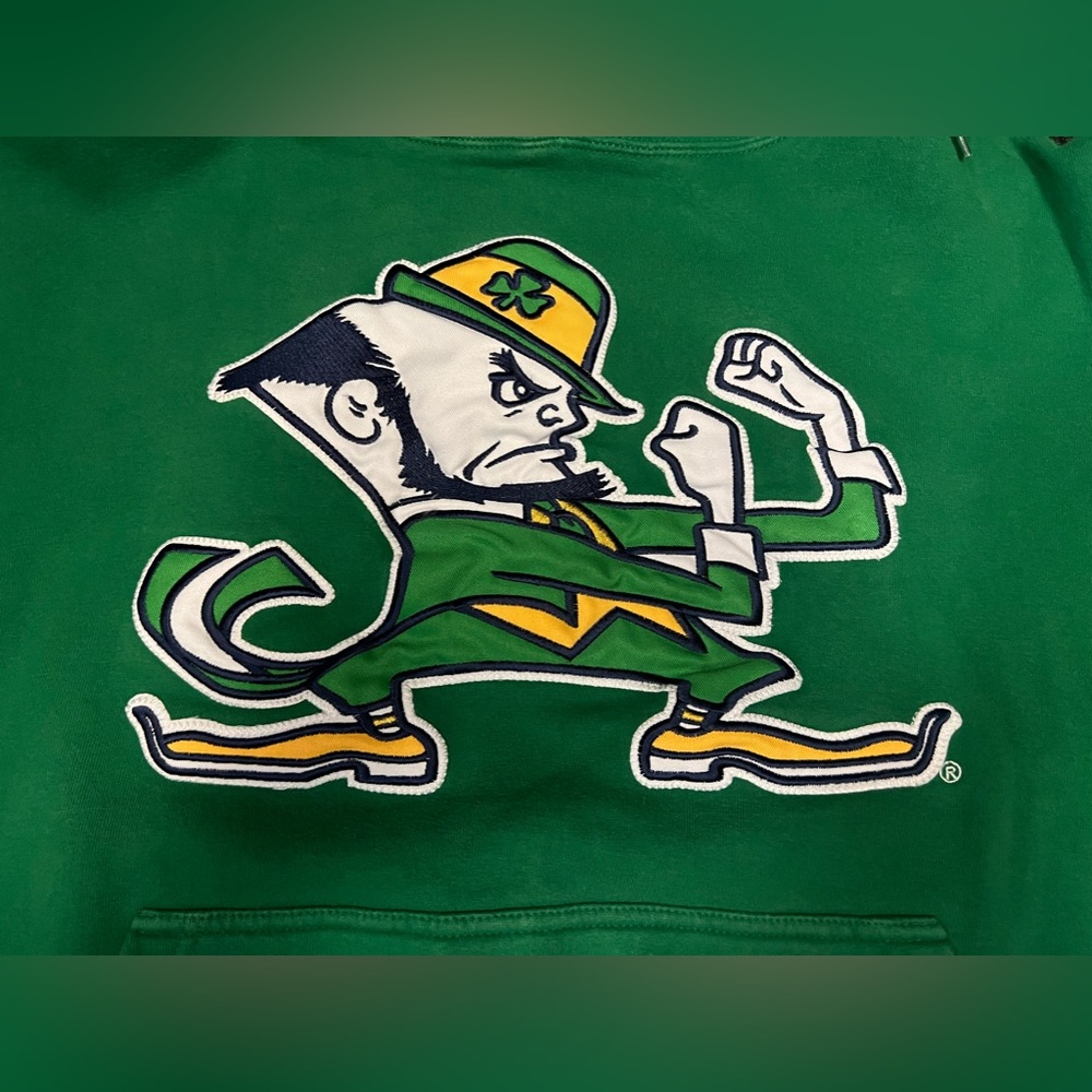 Notre Dame Fighting Irish Drawstring Hoodie Men's Size Medium Green Pullover